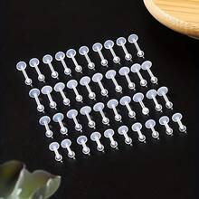 24 piezas de pendientes de piercing de labio de bola acrílica transparente y flexible de 3 mm - Espiral de cartílago, aros y joyas de barra para uso diario, gimnasio, fiesta de Navidad - Estilo punk y minimalista durante todo el año - 24 - Ver 2