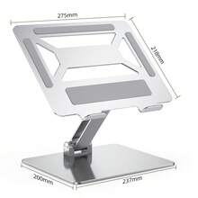 Soporte plegable y portátil de metal ajustable en ángulo y altura para computadora portátil - Ver 6