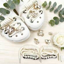 2026 New Fashion Hollow Shoes Accessories, Cute Cartoon Bear Shoe Clips Set/Sold Only As Shoe Accessories, Shoes Not Included - Multicolor - View 3