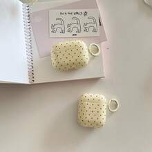 Korean Style Minimalist 7-Color Polka Dot + Ring Earphone Case Compatible With Apple For AirPodsPro3 Case/For AirPodsPro2 Case/For AirPods4 Case/For AirPods3 Case/For AirPods2 Case/Fashion Women's Earphone Case/Minimalist Earphone Case/Apple Earphone Case/Apple Earphone Cover/Men's Earphone Case - Multicolor - View 7