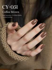 1 Bottle 40ml Coffee-Color Semi-Permanent Nail Polish Gel, Removable UV LED Nail Gel Polish, Nail Art Supplies, DIY Home & Salon Decoration - Mocha Brown - View 5
