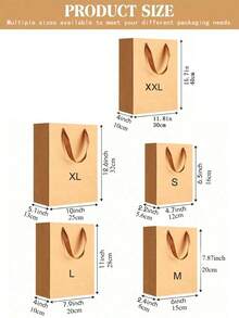 1/10个装加厚牛皮纸袋，牛皮纸礼品袋，商务派对礼品袋，手提纸袋，糖果袋，礼品包装袋，甜点袋，购物袋，商品袋，各种零售袋，适用于商务、精品店、派对礼品、情人节、生日、婚礼等场合。也适用于返校季、母亲节、父亲节、礼品袋、分发袋、派对回礼袋、复活节等场合。 - 卡其色 - 查看 8