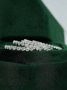 1 Stück 925er Sterlingsilber Damen 1,5/2/2,5mm runder Strass-Perlen-Rand Ring, dünner Fingerring, Modeschmuck Geschenk, ideal für Urlaub/Alltag - Silber - Übersicht 6