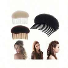 Fluffy Sponge Hair Pad, Root Lifting Tool, Girl's Hair Accessory, Invisible Hair Pad, Double-Sided Invisible Sponge Occipital Hair Comb, Sponge BB Hair Clip Headpiece - Women's Invisible Clip-On Foam Pad, DIY Dry Hairstyling, Natural Fluffy Hair Accessory, Hairstyling Set, Hair Styling Tool Set ,Hair Styling Kit ,Hair Tool Kit For Barber Salon Beauty Travel Essential,Hair Products,Hair Cares,Hair Accessories - 彩色 - 查看 3