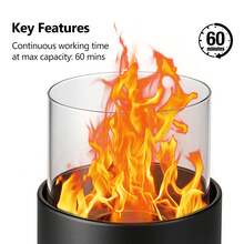 Mini Decorative Fire Pit Bowl, Portable Smokeless Fireplace For Home & Patio - Black - View 6