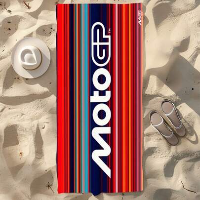 1条摩托车赛车图案沙滩巾 - 这款速干超细纤维毛巾非常适合海滩、海滩度假、游泳、露营和夏季主题派对。这款多功能毛巾也适用于室内外运动，是完美的节日礼物。