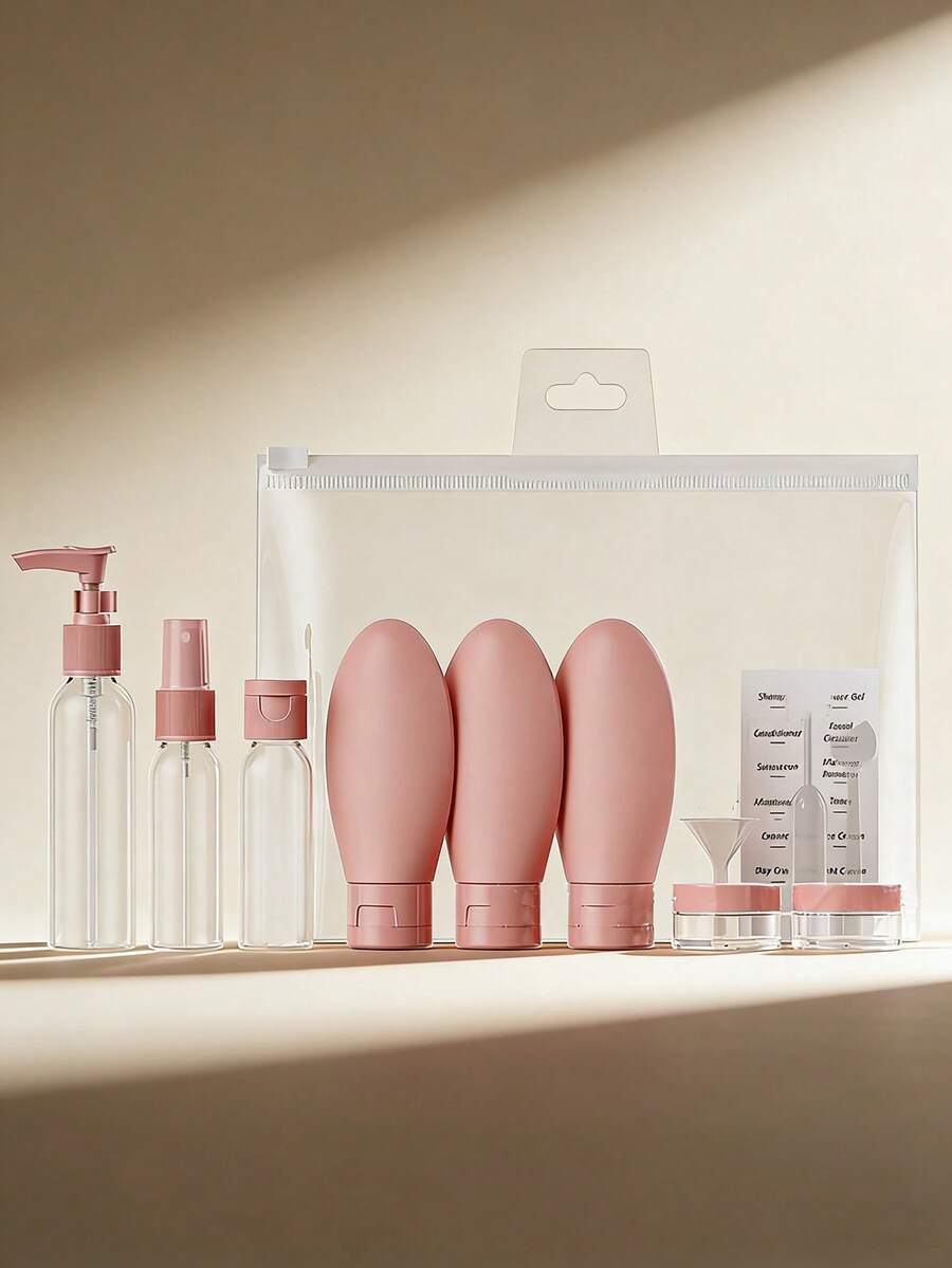 Refillable Travel Bottle Set, Spray, Lotion, Shampoo, Shower Gel, Cosmetic Containers, Portable Refill Tools - Multicolor - View 1