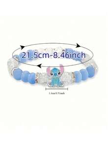Anime Theme Party Costume Accessories Stitch Bracelet Blue And Pink Crystal Beads Lilo And Stitch Bracelet Party Costume Bracelet Christmas Gift Cartoon Anime Lover Bracelet - Multicolor - View 8