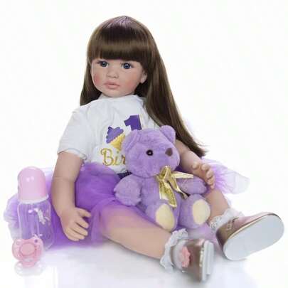 20-Inch/50cm High-Quality Reborn Doll, Soft-Touch Vinyl, 3D Hand-Painted Skin, Visible Veins, Girl Doll, Handmade Artistic Reborn Doll, Like A Real Baby, An Excellent Birthday/Christmas Gift For Children