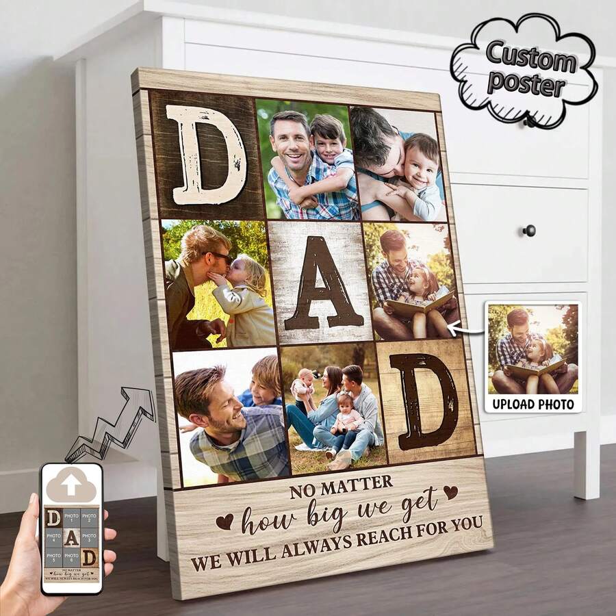 1 Tranh ghép ảnh tùy chỉnh dành tặng bố, Poster tùy chỉnh, Món quà tuyệt vời nhất dành cho bố, Tranh treo tường tùy chỉnh, Lời nhắn nhủ với bố, Ảnh bố con tùy chỉnh, Đồ dùng tùy chỉnh cho bố con, Quà tặng Ngày của Cha cá nhân hóa, Tranh in ảnh gia đình trên vải canvas, Quà tặng hình con vẹt độc đáo cho trẻ em, Trang trí phòng, Trang trí phòng tắm, Trang trí nhà bếp, Trang trí phòng khách, Trang trí phòng ngủ, Trang trí văn phòng, Gia đình, Tình yêu, Cặp đôi, Bạn bè. Khung ảnh tùy chọn