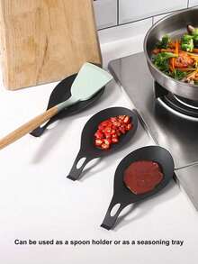1pc Heat Resistant Spoon Rest, Easy To Clean, Kitchen Supplies, Christmas Gift, Back To School - Multicolor - View 6