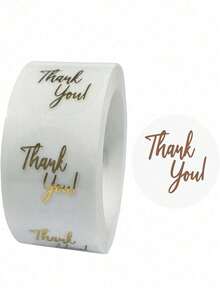 500 miếng/cuộn, nhãn dán trong suốt "Cảm ơn", đơn giản & thiết thực, đa năng, nhãn dán dập nổi mạ vàng trong suốt, nhãn dán tự dính dùng cho việc nướng bánh. - Nhiều màu - Xem 6