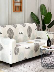 1 bộ bọc ghế sofa co giãn toàn bộ, họa tiết lá cây, kiểu dáng hiện đại, chất liệu polyester, có thể giặt máy, bảo vệ ghế sofa khỏi bụi bẩn. - trắng - Xem 5