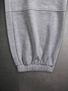 HEYKESON Men's Light Grey Loose Fit Wide Leg Sweatpants, Drawstring Waist Elastic Cuffs, Casual Street Style Joggers - Light Grey - View 9