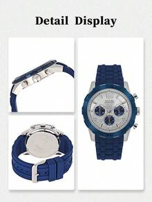 Guess 男士石英表，不锈钢表壳，硅胶皮革表带，石英机芯，防水设计，适合日常佩戴和聚会场合。 - 米色 - 查看 6