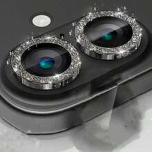 9H硬度钢化玻璃相机镜头保护膜，铝合金金属边框，兼容苹果17 Pro Max/17 Pro/17 Air/17E/16E/16 Plus/16 Pro/15/14/12/11/13 Mini - 亮面 - 銀色 - 查看 6