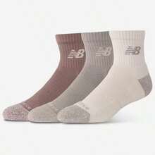 New Balance Active Cushion 3PK Quarter Sock Arid Stone/Linen/Earth Shadow LAS35204_AS - Multicolor - View 2