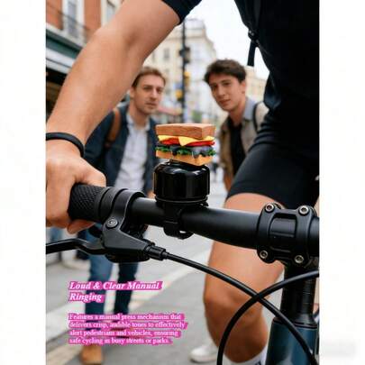 3 قطع/مجموعة جرس دراجة مضحك - على شكل همبرغر وآيس كريم وساندويتش، متعدد الألوان، تصميم حديث متين، إكسسوارات آمنة للدراجة والسكيت بورد، هدية رائعة للعائلة