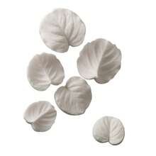6 pièces Moule en silicone texturé à double face avec feuille d'eucalyptus et orchidée phalaenopsis, moule à gâteau en pâte à sucre, outil de cuisson réutilisable pour mariage, anniversaire et fête - Gris pâle - Voir 3