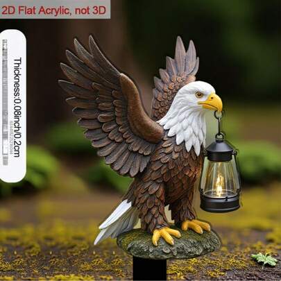 1 Giá đỡ cây 2D bằng acrylic có đầu nhọn | Tượng chim đại bàng cầm đèn lồng, dùng để trang trí sân vườn, thích hợp cho trang trí ngoài trời và sân vườn, phong cách nghệ thuật trang trí cổ điển, món quà lý tưởng cho bạn bè, trang trí sân vườn, trang trí bãi cỏ, thích hợp cho bãi cỏ và sân vườn ngoài trời, vừa là vật trang trí sân vườn vừa là cọc trang trí sân vườn ngoài trời, quà tặng cho bạn bè, cọc sân vườn bằng acrylic bền, trang trí sân vườn, vật tư cắm hoa, trang trí ngoài trời, vật trang trí hàng rào làm vườn, giá đỡ cây.