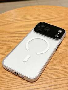 Magnetic 1pc Luxury Minimalist Business Matte Transparent Tactile Full Coverage Phone Case, Compatible With IPhone17 17promax 17 Air 16 15 14 13 12 11 Pro Max Plus, Soft TPU Back Cover, Wireless Charging Compatible - White - View 6