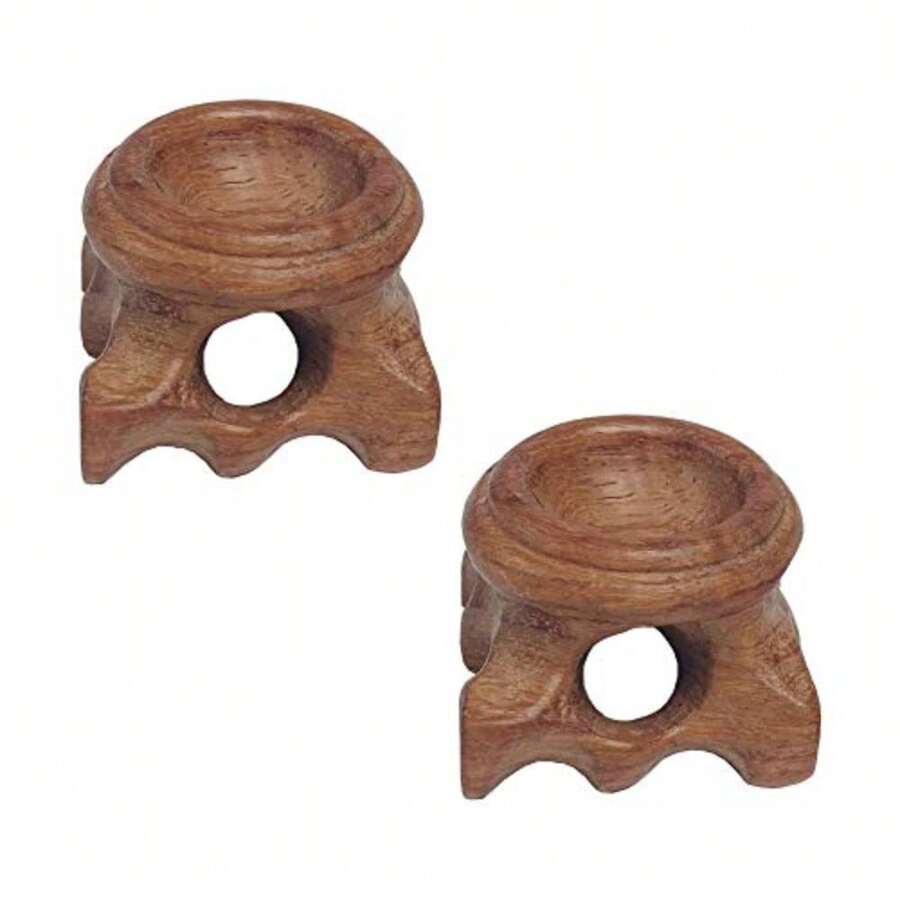 2 Pcs Wood Base Display Stand Woo  Medtion Ball Stands For  Ball Sphere Globe St Home Office Decoration Random Color - Random color - 查看 1