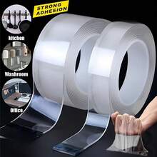 100cm Ultra-Strong Nano Double-Sided Tape | Adhesive For Plastic, Wood, Glass, And Metal - PE Material, High-Viscosity - Transparent - View 12