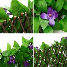 2M Artificial Hedge Roll Fake Ivy Leaf Privacy Fence Garden Screening Wall Decor - Purple Orchid - View 6