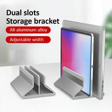 Universal Vertical Aluminum Alloy Space-Saving Desk Brackets Adjustable Notebook Laptop Stand For Macbook - View 5