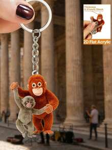 2D Flat - Acrylic Keychain Featuring A 2D Flat Viral Monkey, A Heartfelt Gift For Those Who Animals, Monkey Fist Design - Multicolor - View 15