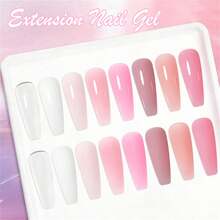 MEET ACROSS 1pc 30ml Nude Nail Extension Gel Polish , Long Lasting , Odorless, Easy To Use, Semi Permanent Quick Extension Nail Gel, Poly UV Gel For Summer Nails, Manicure Nail Art DIY For Salon & Home Use , Nail Supplies - 粉色 - 查看 6