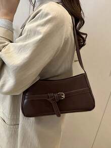 New Fashion Waist Belt Decor Handbag, Suitable Parties, Outings, Vacations, Shopping And Daily Use, Can Store Coins, Phones, Also Suitable As A Work Bag White-Collar, College Students And Office Workers, Elegant Ladies Bag - 咖啡 - 查看 2