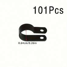 Kẹp chữ P bằng nhựa màu đen, kẹp ống, kẹp cáp loại R bằng nylon, kẹp cáp cố định, phụ kiện thiết bị gia dụng, kẹp cáp. - Nhiều màu - Xem 15