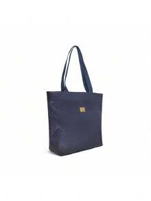 Large Women's Waterproof Beach Bag - Navy Blue - View 4