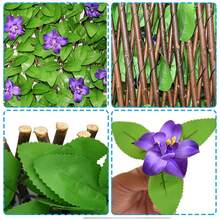 2M Artificial Hedge Roll Fake Ivy Leaf Privacy Fence Garden Screening Wall Decor - Purple Orchid - View 8