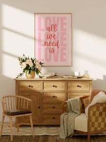 1 pieza Póster de arte de pared en lienzo sin marco, rosa lindo, femenino, elegante. Adecuado para decorar salas de estar, dormitorios y dormitorios. - Fuente - Ver 5