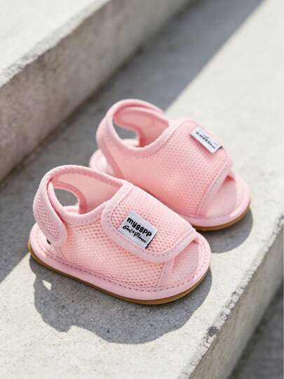Infant Girls Sandals Spring Summer Breathable Mesh First Walker Shoes Adjustable Strap Soft Sole Non-Slip Infant Toddler Crib Shoes For 0-18 Months Perfect For Daily Wear