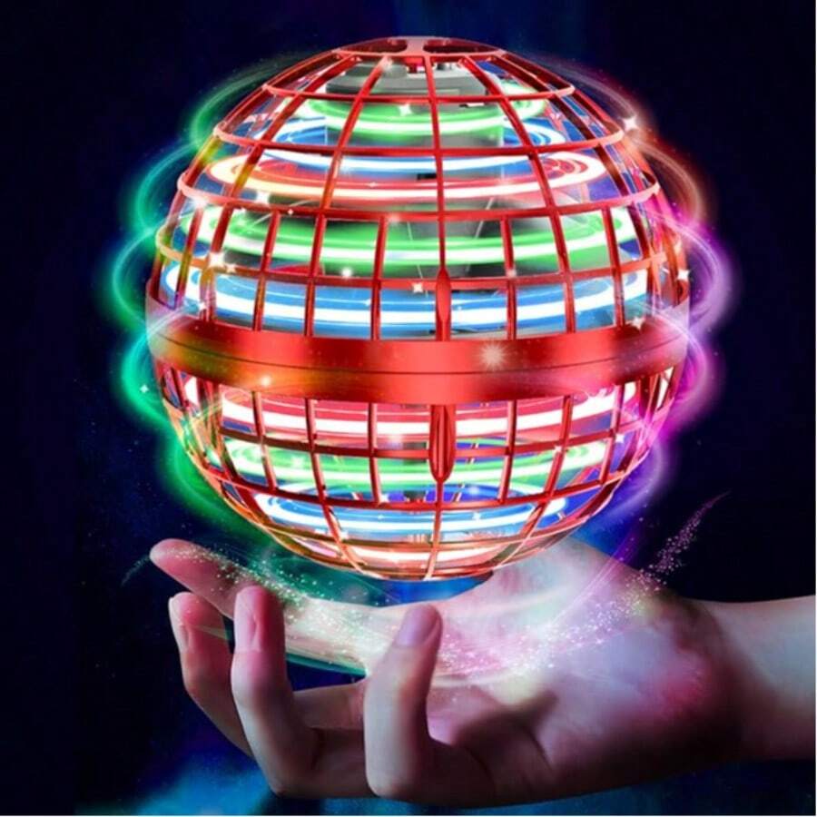 UFO Flying Ball Toy, Magic Hovering Ball, Boomerang, 360° Rotating Cosmic Ball, Flying Gyro, Hand-Controlled Mini Drone With LED Lights, Cool Toy Gift