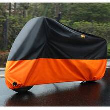 Electric Vehicle Rain Cover, Silver-Coated Motorcycle Cover, Bicycle Dust Cover - Black Orange (420 Thick Version) - View 5