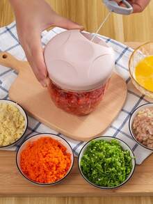 900ml/500ml Household Vegetable Chopper, Fruit Puree Slicer, Garlic Mincer, Multi-Function Vegetable Cutter, Garlic Press, Food Processor, Vegetable Chopper, Fruit Crusher, Onion Mincer - Default - View 4