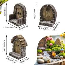 3pcs/Set Handmade Resin Mini Fairy Garden Gate Decor, Realistic Tiny Wooden Door Frame Accessories, Suitable For Bonsai, Glass Garden And Micro Landscape, Suitable For Easter And Zen Garden Display, Fairy Garden Accessories, Bonsai Decor, Rustic Charm, Fantasy Design, Fine Sculpture, Art Decor, Mini Decoration - Garden Gate - View 10