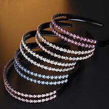 1pc Women's Fashion Princess Crown Rhinestone Headband, Sweet Birthday Hair Accessory - Royal Blue - View 2