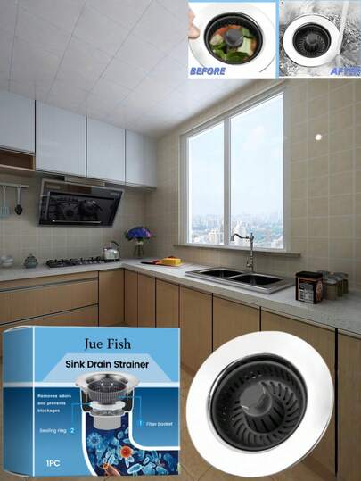 Kitchen Sink Strainer, Large Capacity Drain Basket Sink Filter Catcher For Vegetable Washing Bowl, Anti-Clogging
