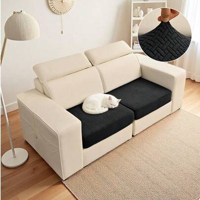 1 vỏ đệm ghế sofa kẻ sọc, phù hợp cho mọi mùa, vỏ đệm sofa co giãn hiện đại tối giản, chống trầy xước, chống trượt, chống bụi, có thể giặt, thích hợp cho phòng khách, phòng ngủ, phòng học, màu xám nhạt, xám đậm.