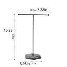 1 chiếc giá trưng bày bông tai và dây chuyền bằng gỗ họa tiết vân đá cẩm thạch - trắng - Xem 6