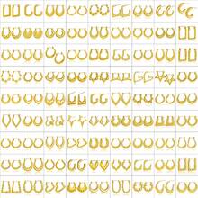 12 Pairs Of 304 Stainless Steel Earrings, A Thick Gold Ring-Shaped Jewelry Set, Embodying The Elegant Style Of Ladies - A Simple Japanese-Korean Style, With A Fashionable And Exquisite Asymmetrical Design, Suitable For Daily Wear And Party Occasions.Summer Jewelry Women,Earrings For Women - Gold - View 1