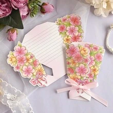 OBOVAY 3D立体花束蝴蝶结烫金贺卡，适用于生日、婚礼、排灯节、订婚、情人节等各种场合。祝福、感谢留言卡 - 多款 - 查看 6