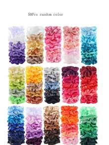 20/50/60/120/150pcs Set Women Fashion Satin Hair Scrunchies, Shiny Silky Fabric Hair Ties, Elastic Ponytail Holders Hair Accessories Set, Daily Wear Hair Scrunchies, Casual Makeup Home Fitness Ladies Accessories Travel Accessories Hair Elastics Hair Rubber Bands Hair Rope Elastic Hair Tie - Multicolor - View 10