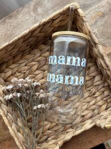 16.91盎司冰抹茶咖啡玻璃吸管杯，大容量抹茶玻璃吸管杯，咖啡冷饮吸管杯，适用于奶茶、咖啡、抹茶、果汁、茶，母亲节礼物，母亲生日礼物 - 彩色 - 查看 12