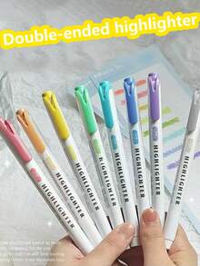 15支装双头荧光笔，17*14厘米，软色荧光笔，荧光高亮笔，适用于涂色、标记、高亮，粗细笔尖，学习办公两用 - C - 查看 8
